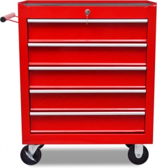 Gereedschapswagen 5 laden Rood