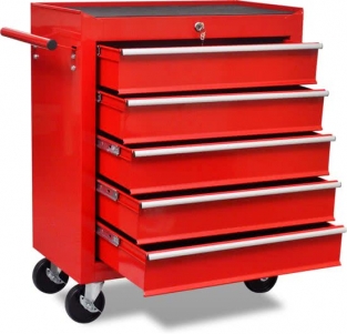 Gereedschapswagen 5 laden Rood